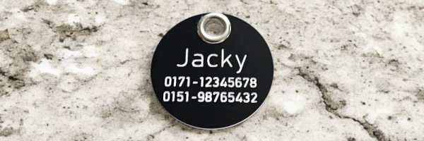 Hundemarke Acryl schwarz/weiß