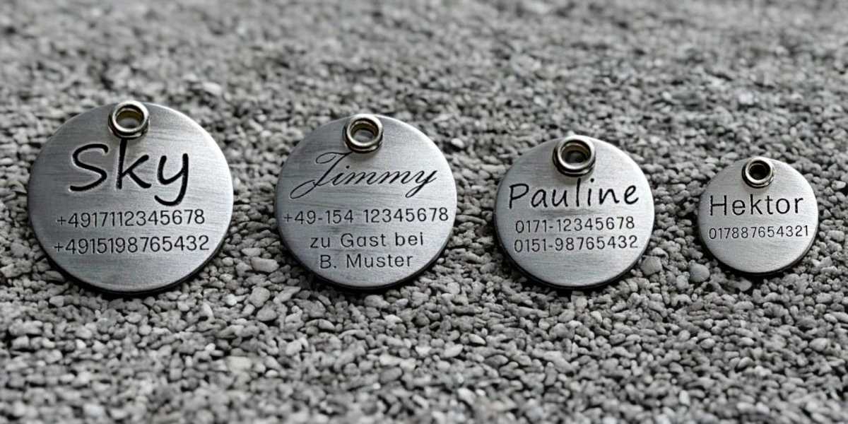 Hundemarken aus Aluminium ungefärbt - Übersicht