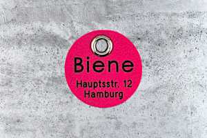 Hundemarke Biothane 25 mm darkpink