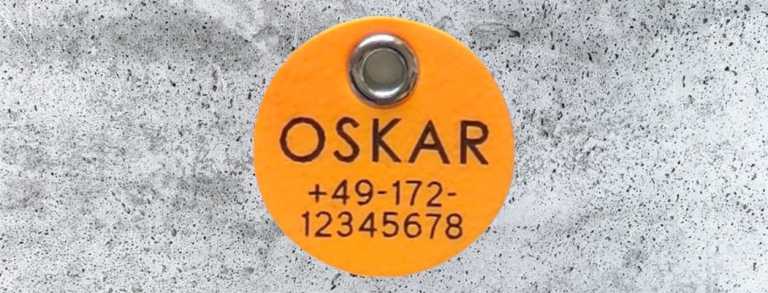 Hundemarke Biothane 25 mm peach