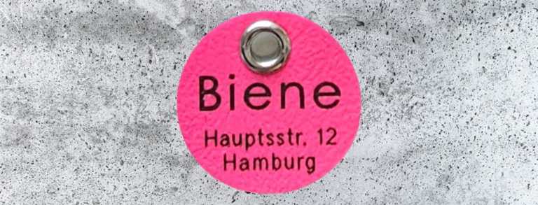 Hundemarke Biothane 25 mm darkpink