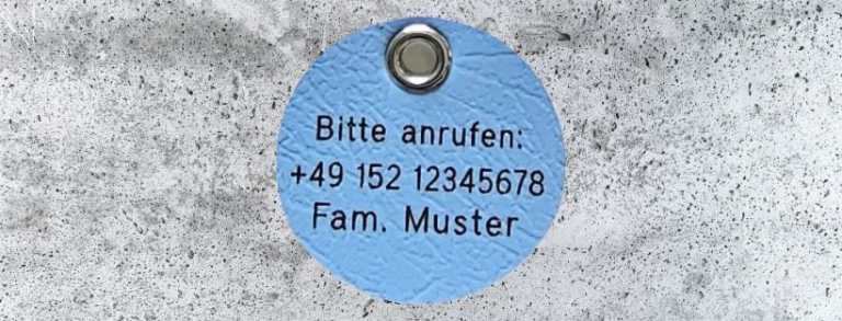 Hundemarke Biothane 30 mm sky