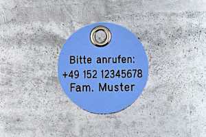 Hundemarke Biothane 30 mm sky