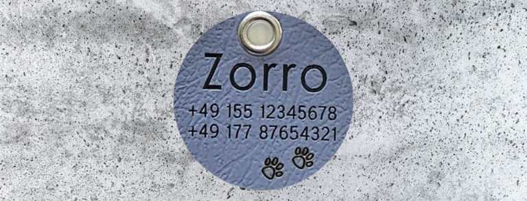 Hundemarke Biothane 35 mm grau