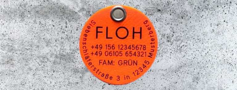 Hundemarke Biothane 40 mm neonorange