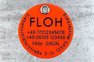 Hundemarke Biothane 40 mm Norange