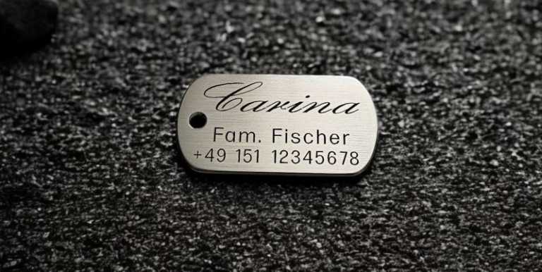 Hundemarke Edelstahl Dogtag, 40 mm, beidseitig