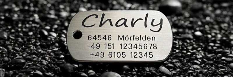 Hundemarke Edelstahl Dogtag, 50 mm, beidseitig