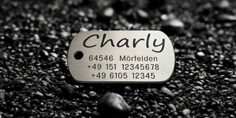 Hundemarke Edelstahl Dogtag, 50 mm, beidseitig