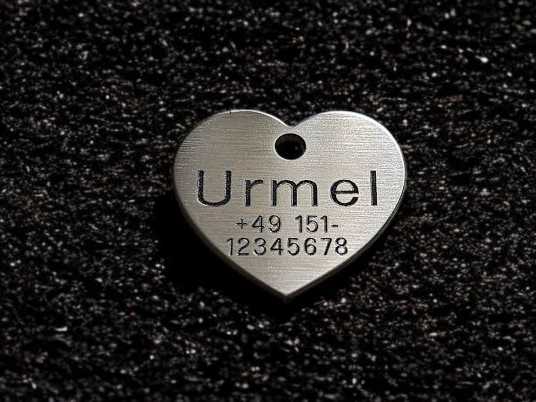 Hundemarke Edelstahl Herz 30 mm