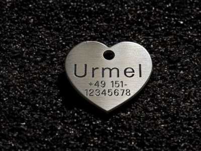 Hundemarke Edelstahl Herz 30 mm