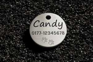 Hundemarke Edelstahl rund, 30 mm, beidseitig