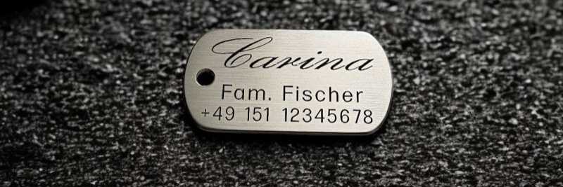 Hundemarke Edelstahl Dogtag 40 mm