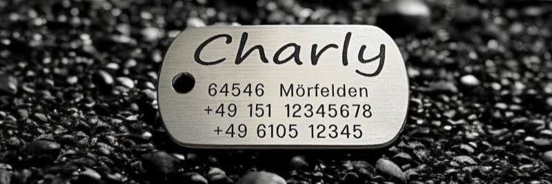Hundemarke Edelstahl Dogtag 50 mm