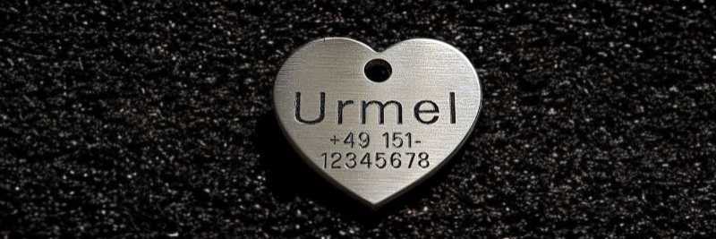 Hundemarke Edelstahl Herz 30 mm