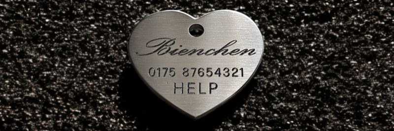 Hundemarke Edelstahl Herz 35 mm