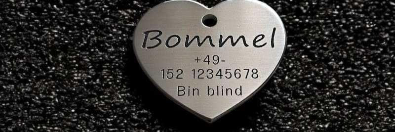 Hundemarke Edelstahl Herz 40 mm
