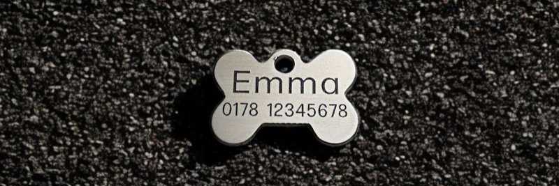 Hundemarke Edelstahl Knochen 28 mm