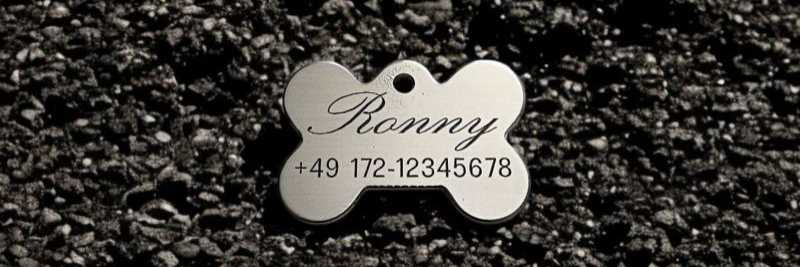 Hundemarke Edelstahl Knochen 33 mm