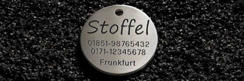 Hundemarke Edelstahl rund 36 mm