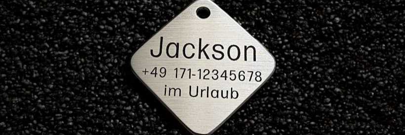 Hundemarke Edelstahl Raute 38 mm