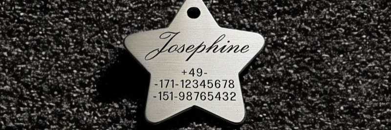 Hundemarke Edelstahl Stern 40 mm