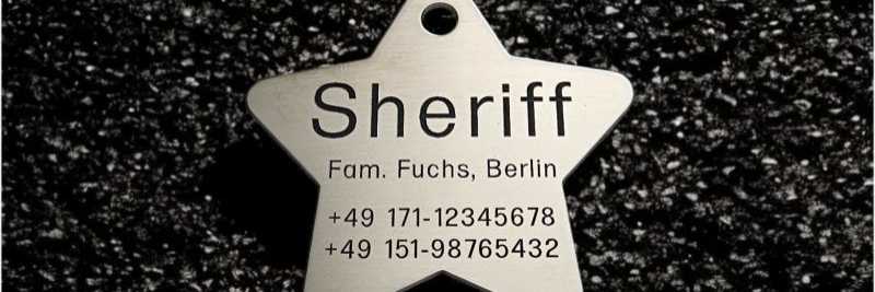 Hundemarke Edelstahl Stern 50 mm