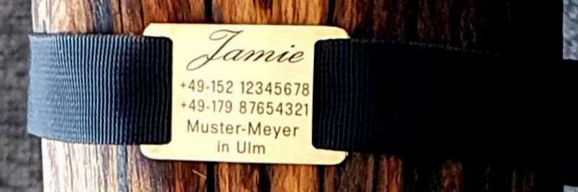 Hundemarke Plakette für flache Halsbandmaterialien