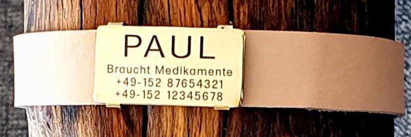 Hundemarke Plakette für dickere Halsbandmaterialien bis Breite 26 mm