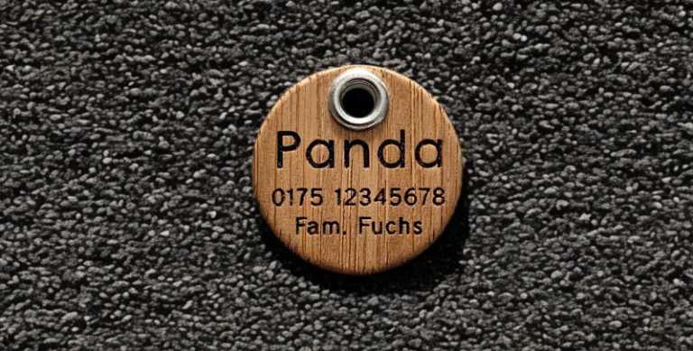 Hundemarke Bambus 30 mm einseitig oder beidseitig beschriftbar