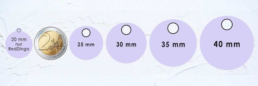 Hundemarke rund - Größenvergleich