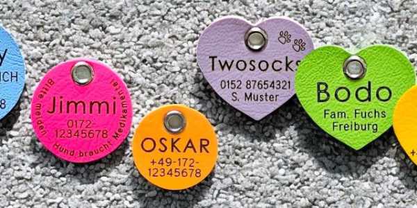 Hundemarken aus Biothane - Übersicht