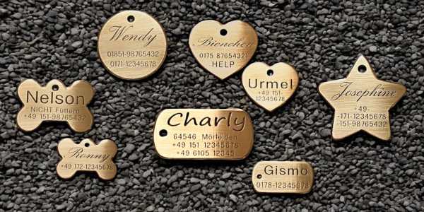 Hundemarken aus Messing - Übersicht