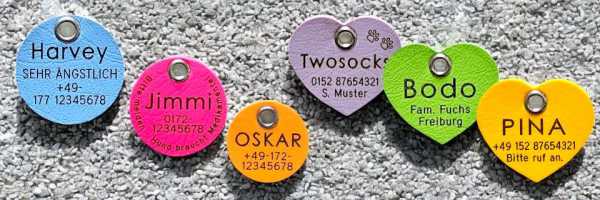 Hundemarken aus Biothane - Übersicht