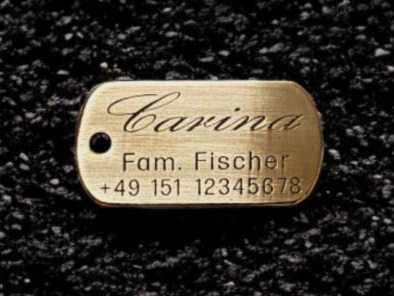 Hundemarke Messing Dogtag 40 mm