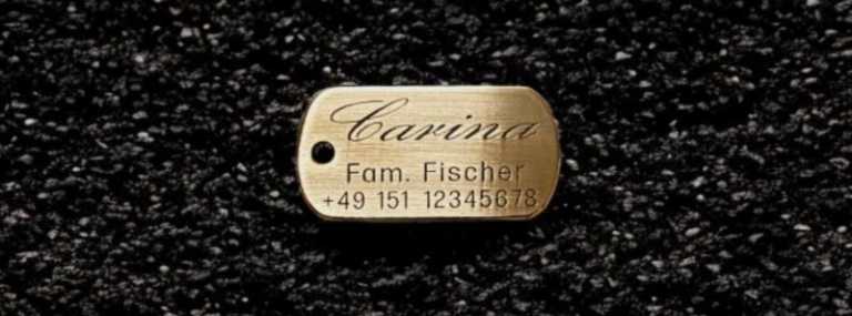Hundemarke Messing Dogtag 40 mm