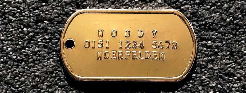 Hundemarke Original Army-DogTag Messing (goldfarbig)