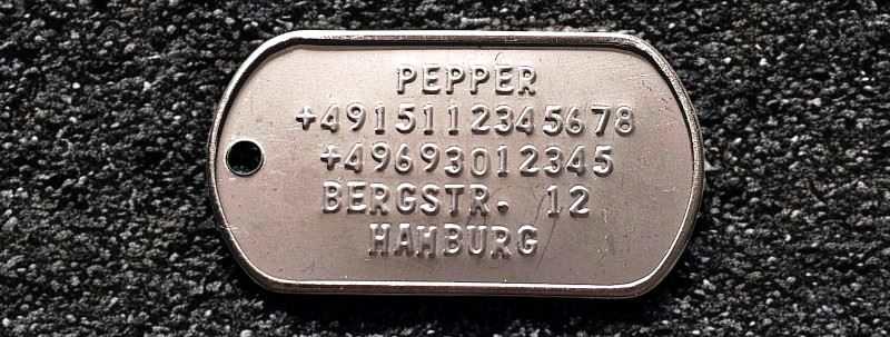 Hundemarke Original Army-DogTag Edelstahl (silberfarbig)