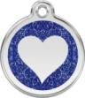 hundemarke reddingo herz glitzerdunkelblau