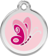 hundemarke reddingo schmetterling pink