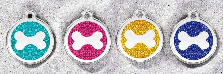 RedDingo mechnanisch graviert, Glitzerknochen, 2 Wochen Lieferzeit