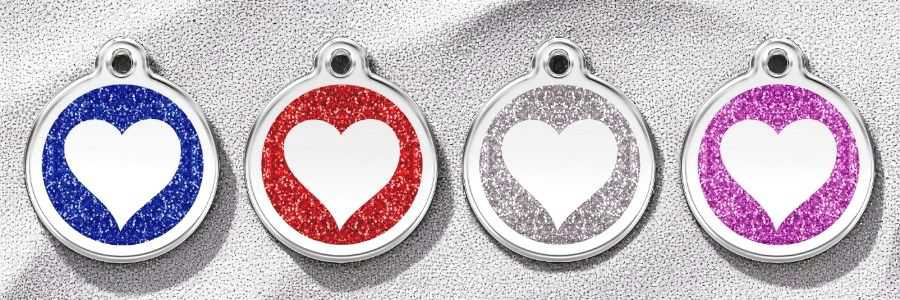 RedDingo mechnanisch graviert, Glitzerherz, 2 Wochen Lieferzeit